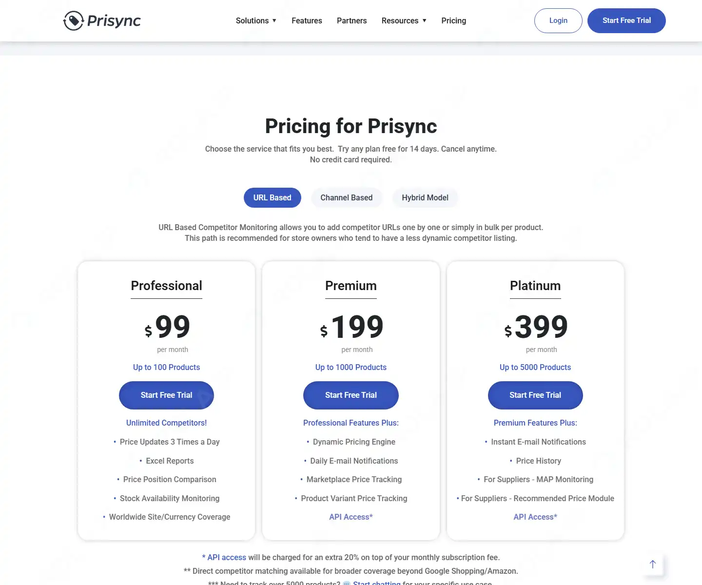 prisync-pricing-plans