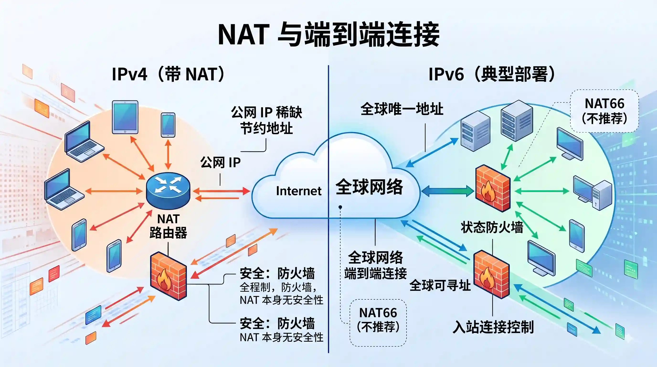 NAT与IPv4/IPv6端到端连接