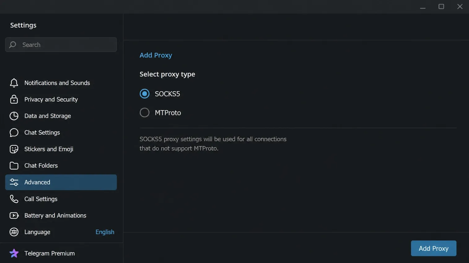 Telegram Desktop proxy illustration
