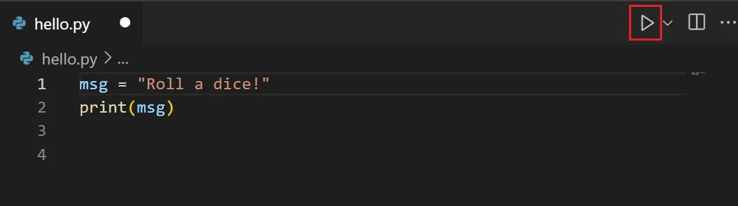 VS Code documentation showing the Run Python File button