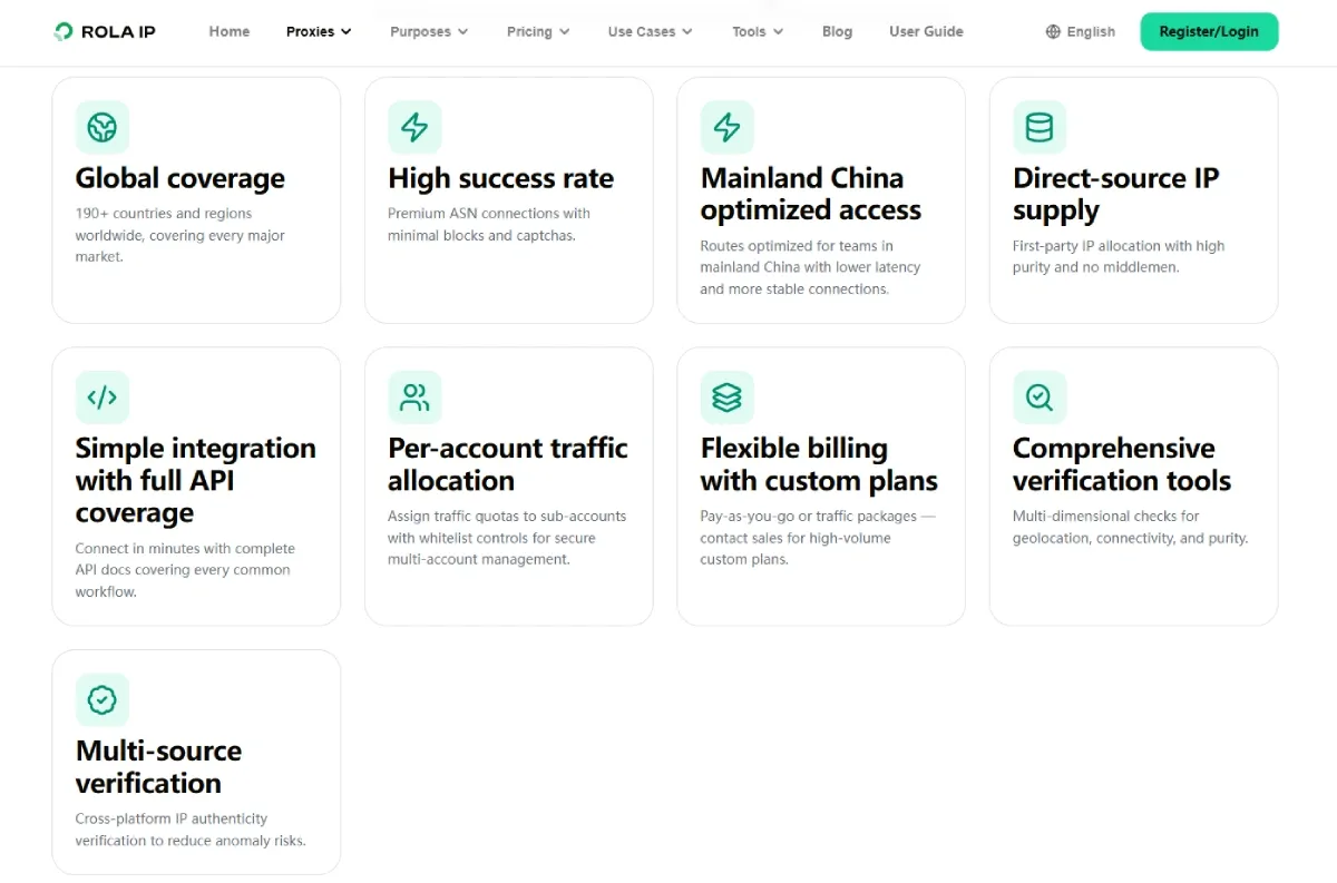 Rola residential proxy advantages