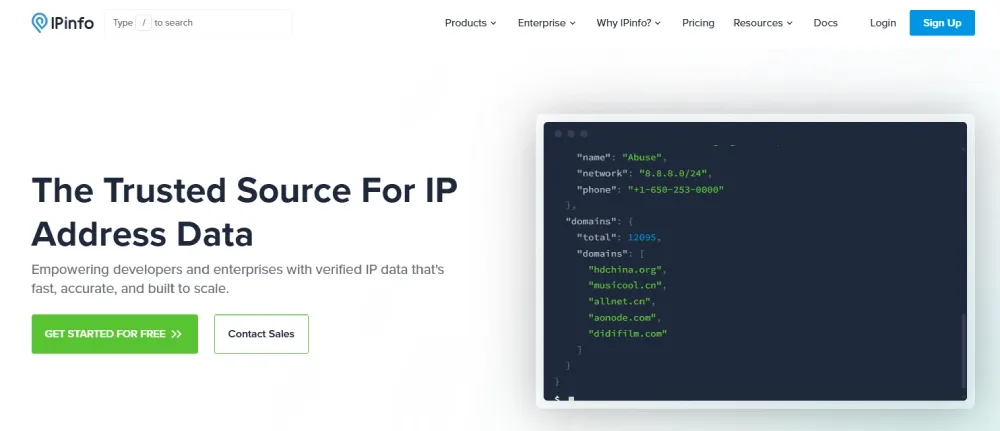 ipinfo page