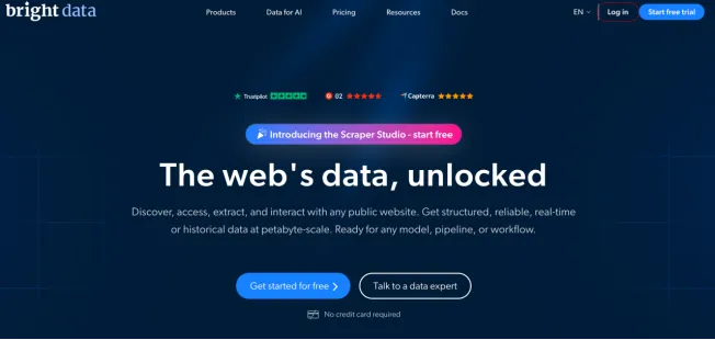 Интерфейс Bright Data