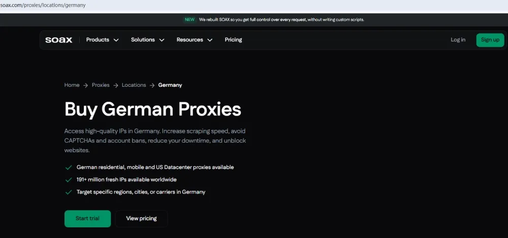 soax-germany-proxy-page