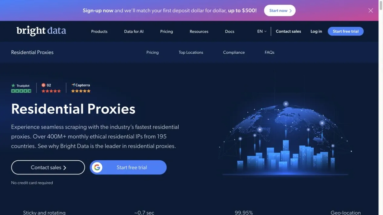 Bright Data residential proxies