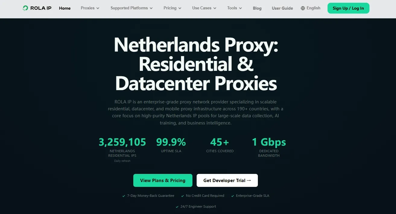 Rola Netherlands proxy page