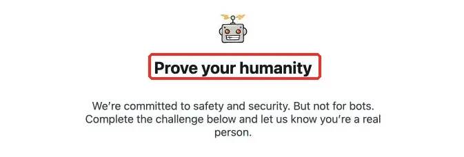 Figure 2. Reddit “Prove your humanity” page