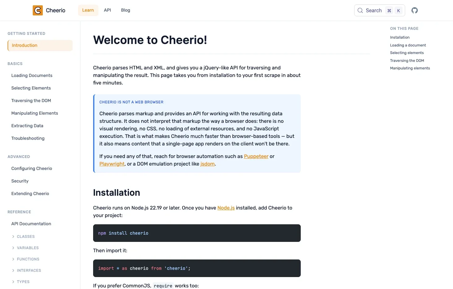 cheerio-official-documentation