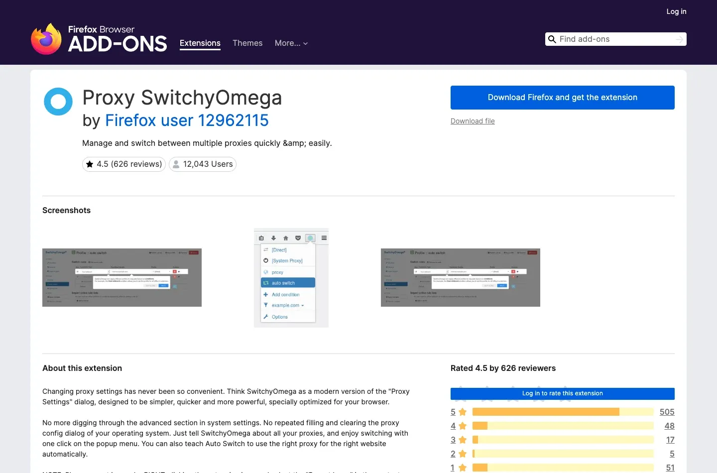 mozilla-firefox-proxy-switchyomega-addon-page