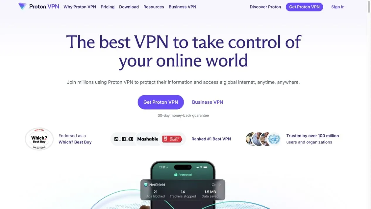 proton-vpn-homepage