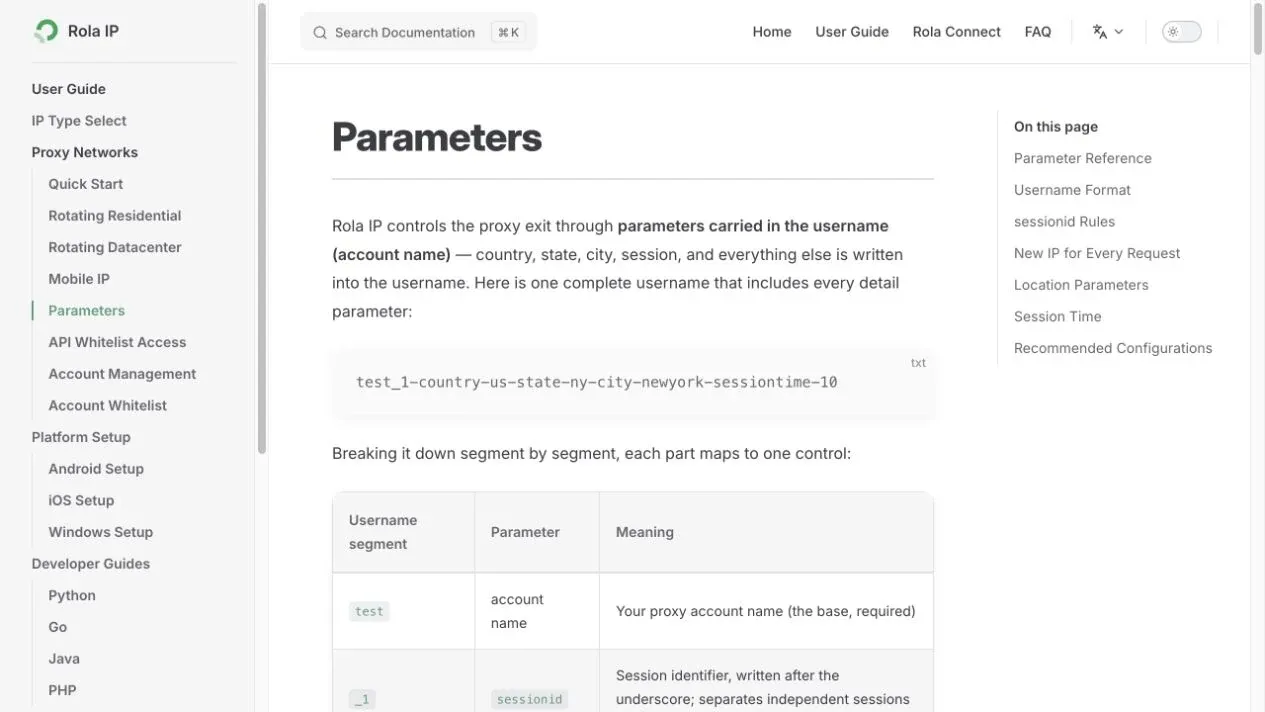 rola-ip-proxy-parameters-documentation