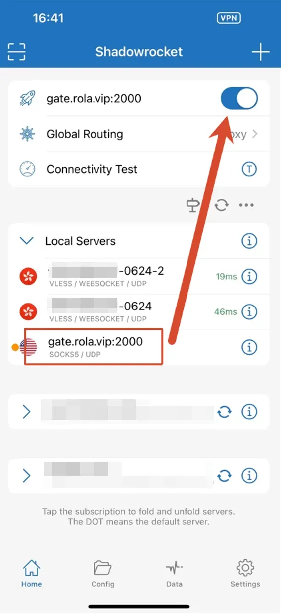 Shadowrocket启用连接