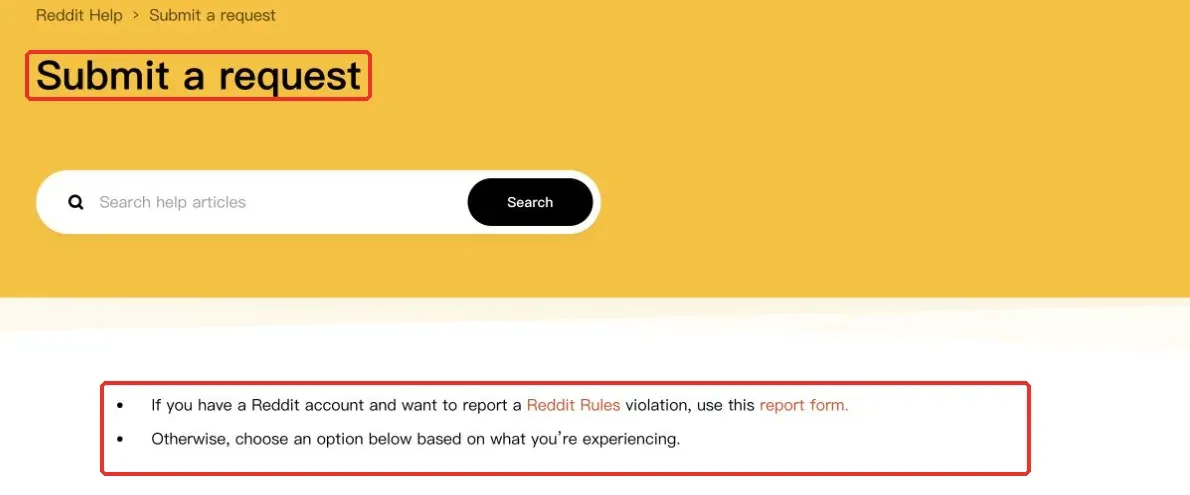 Figure 11. Submit a request page