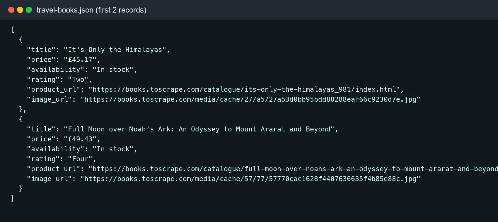 beautifulsoup-json-output