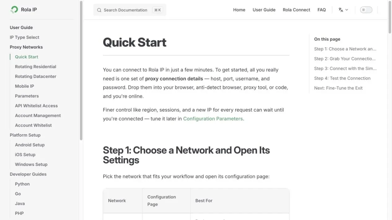 rola-ip-proxy-quick-start-page