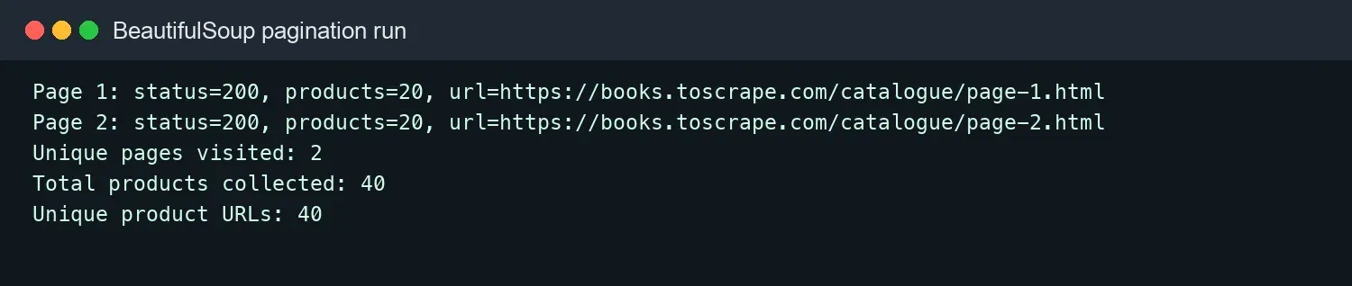 beautifulsoup-pagination-run