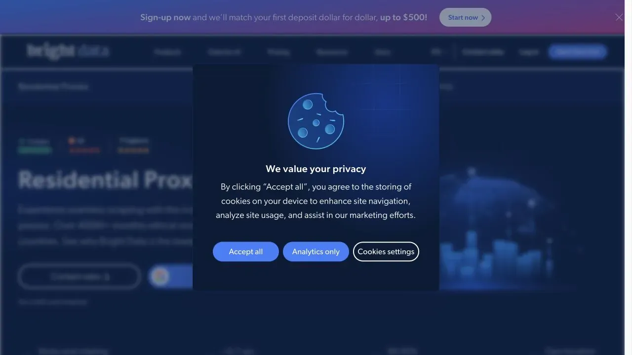 Bright Data English residential proxy product page