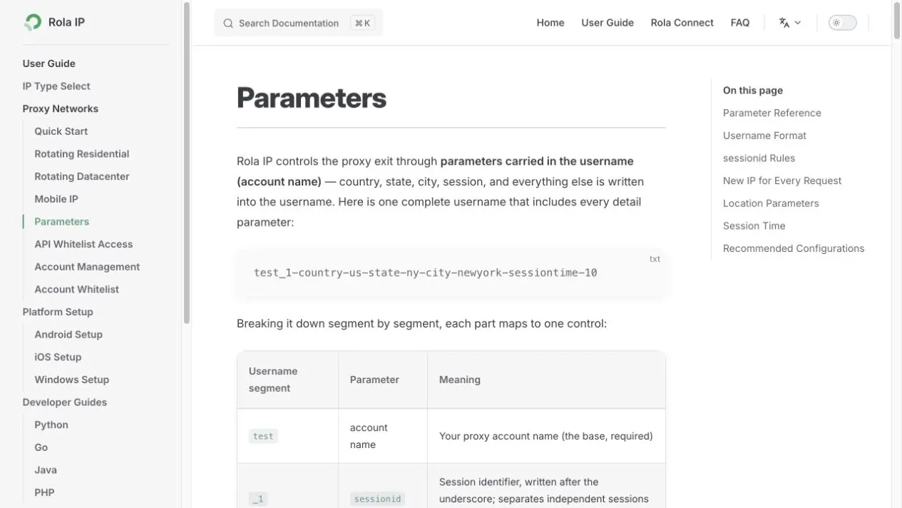 rola-ip-proxy-parameters-documentation