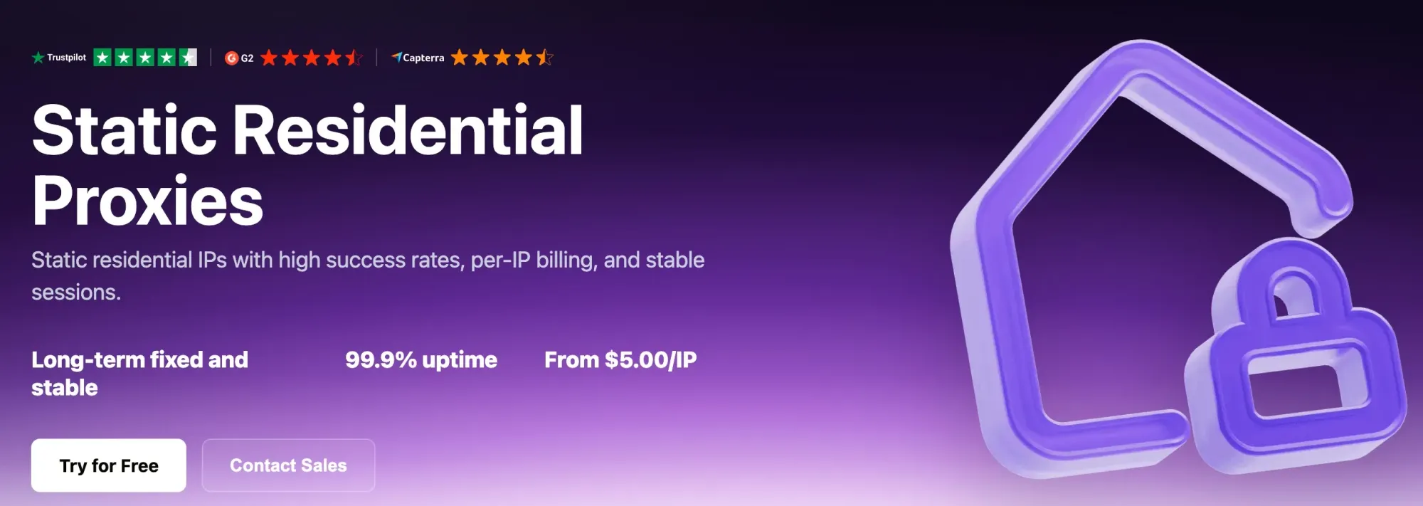 Figure 8. Rola IP product page for static residential proxies