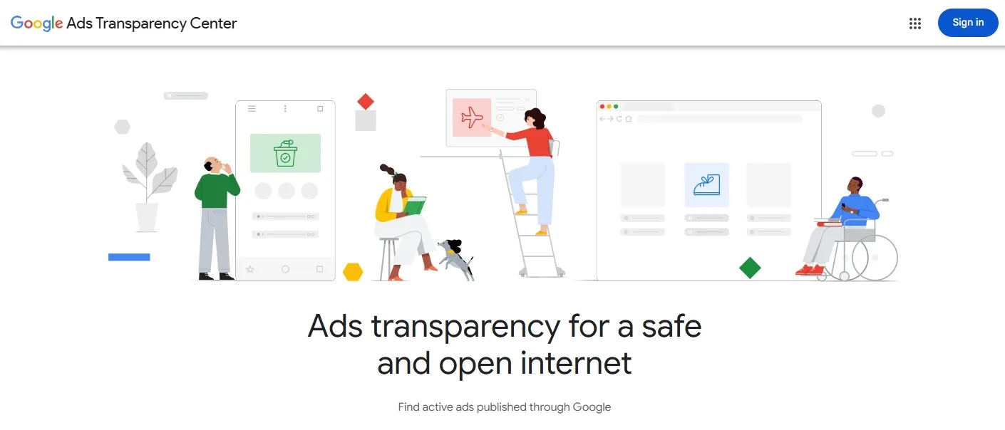 google ads transparency center example