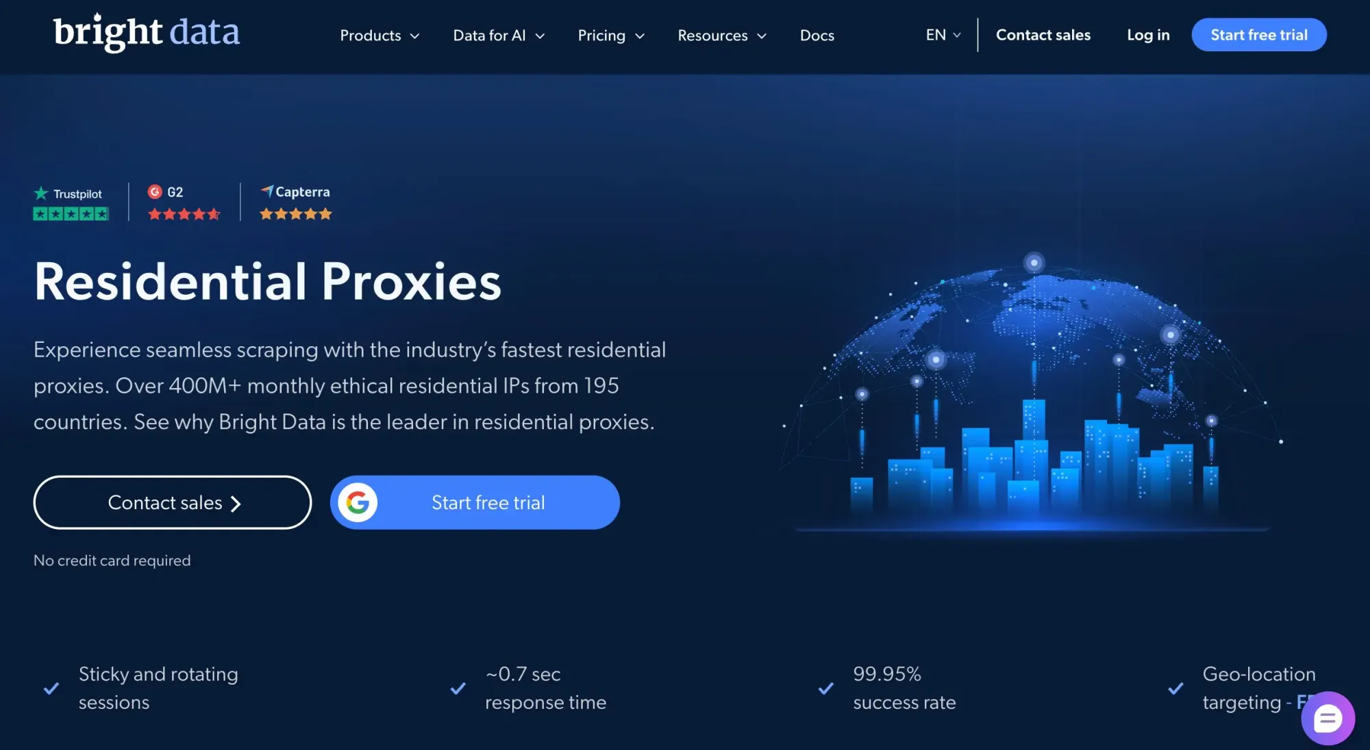 Bright Data residential proxy page