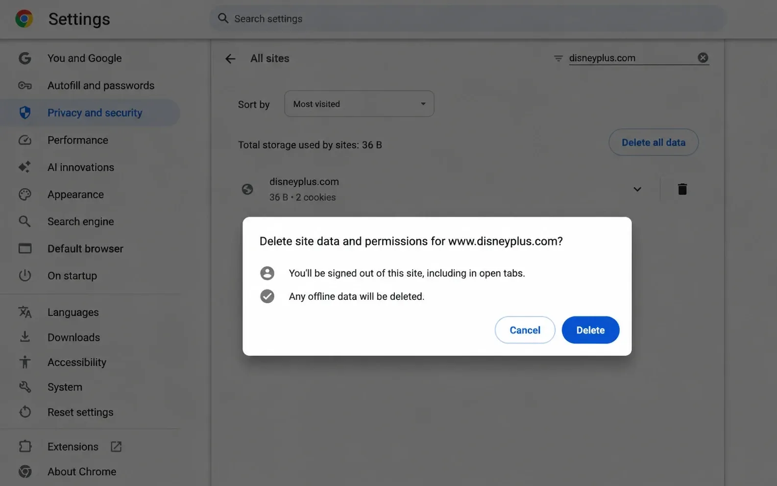 chrome-delete-disneyplus-data-confirmation