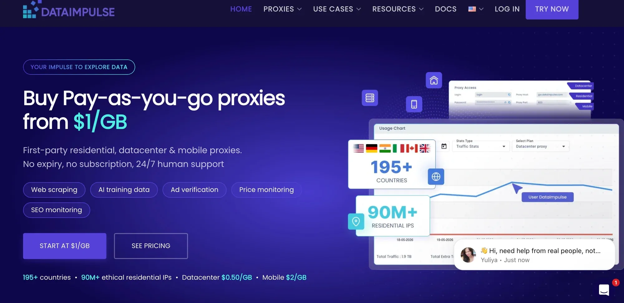 DataImpulse proxy page