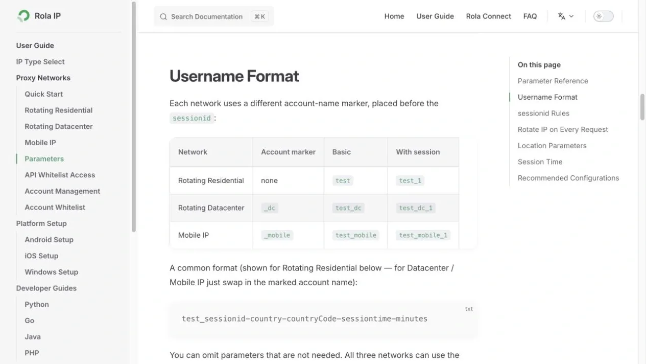 rola-session-parameter-formats