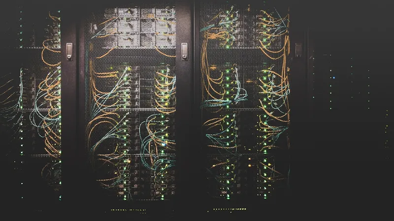 Server racks with network cables