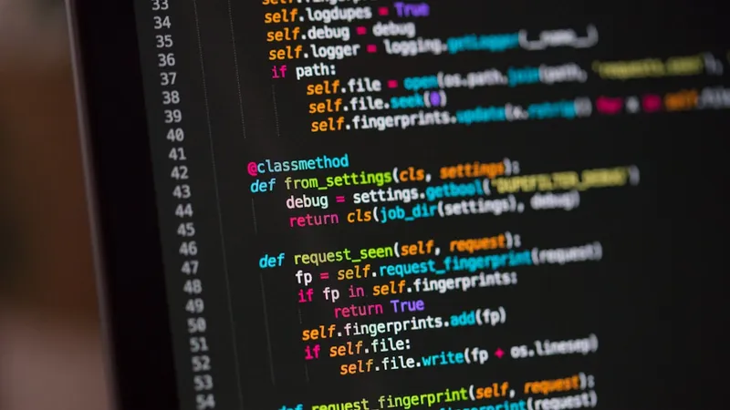 Code editor close-up on a laptop