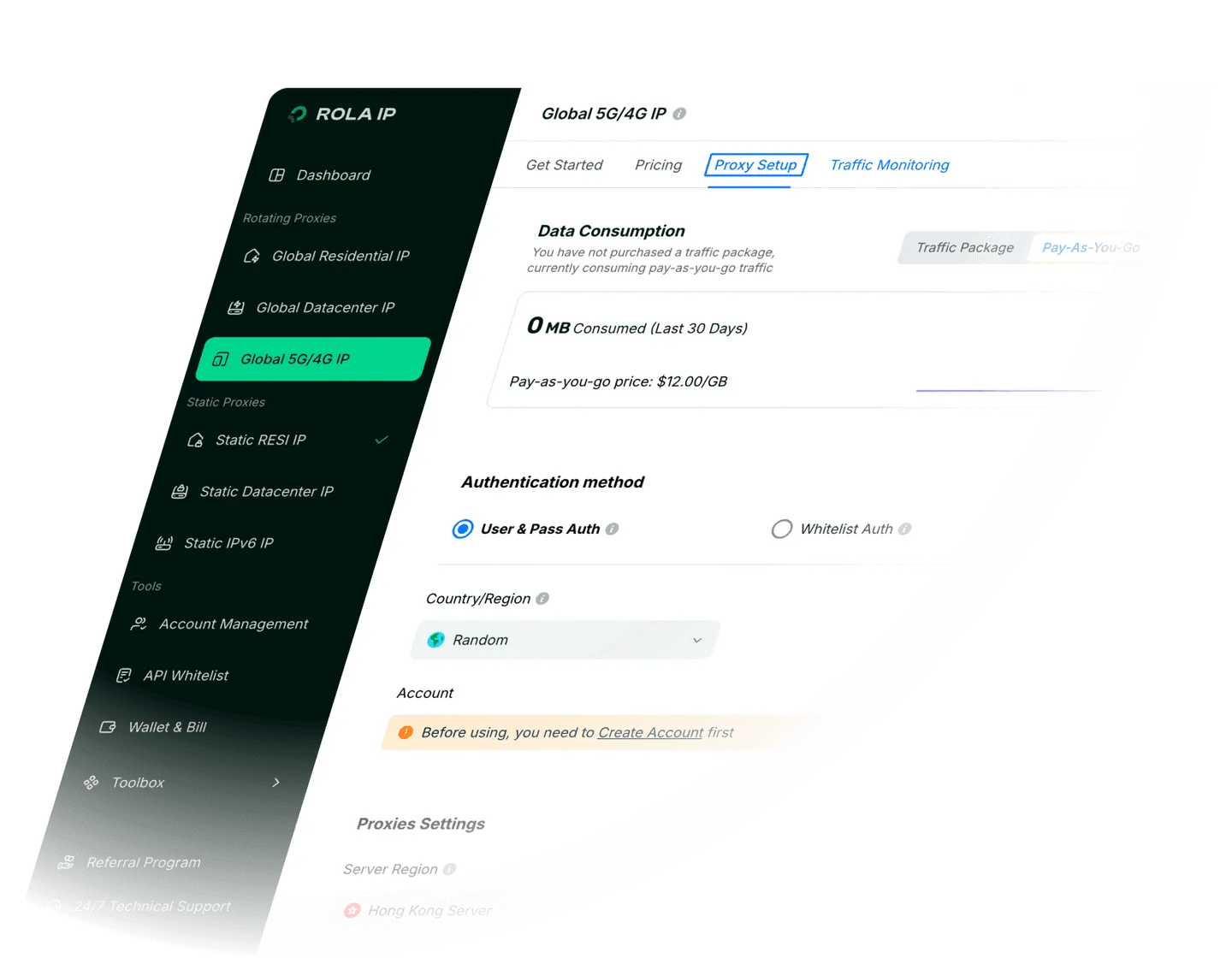 ROLA IP dashboard