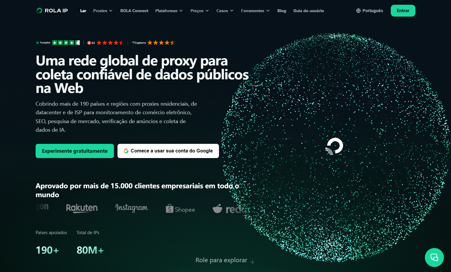 Site ROLA IP após a atualização