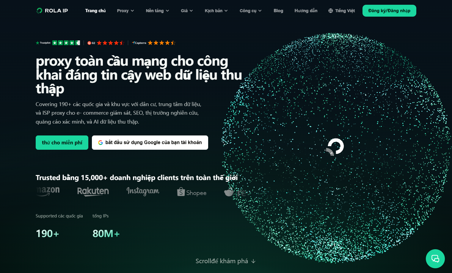 Trang web ROLA IP sau khi nâng cấp